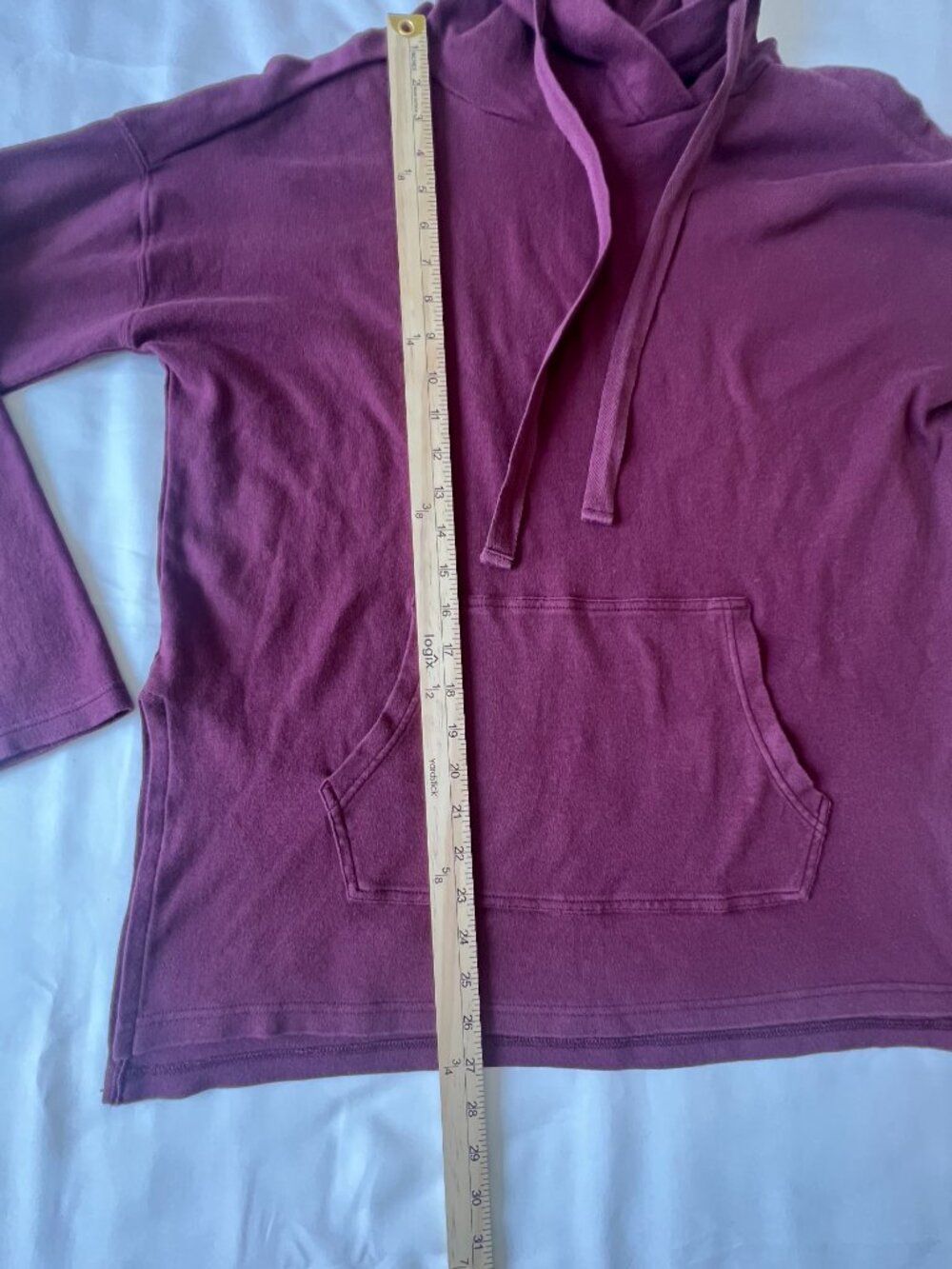 Pact Organic Cotton Airplane Easy Side Slit Pullover Burgundy Hoodie Size Small - Picture 10 of 13